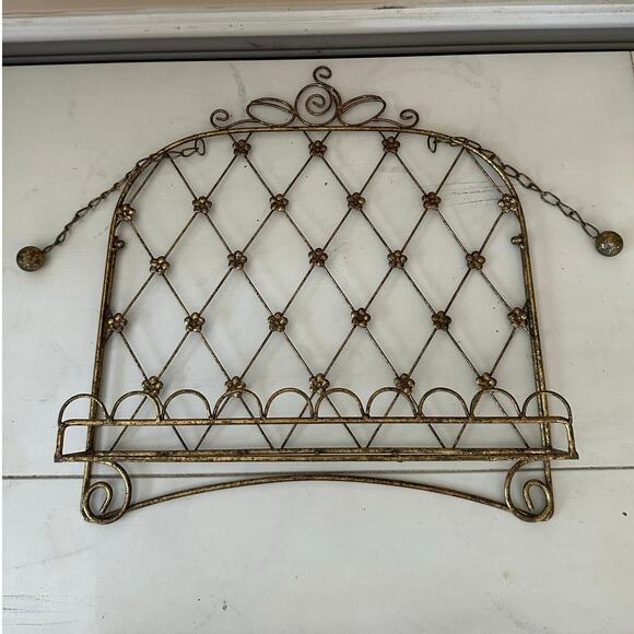 Cookbook Stand Easel Holder Shabby Distressed antique gold Book Display - Picture 1 of 16